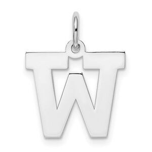 Sterling Silver Amanda Collection Medium Block Style Initial W Pendant